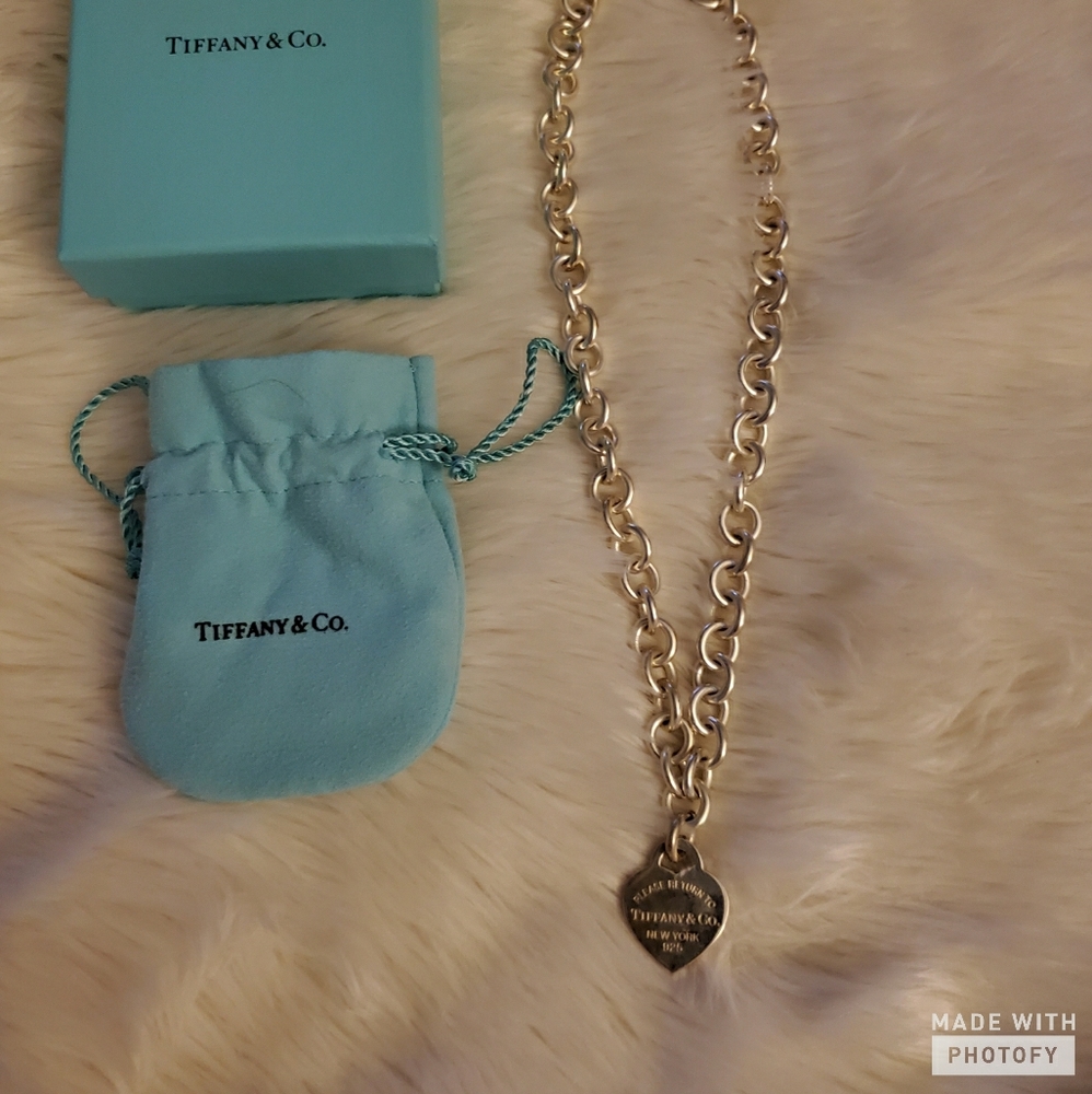 Tiffany sterling silver choker with heart